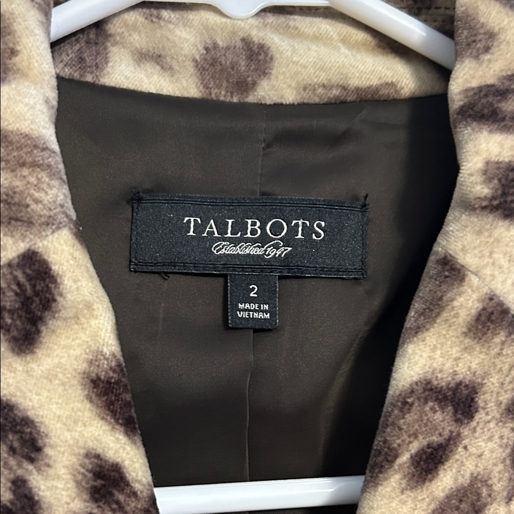 Talbots Animal Print Blazer Size 2 - Picture 2 of 5